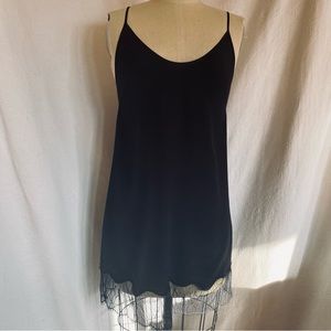 Wilfred pure silk/lace black chemise slip.